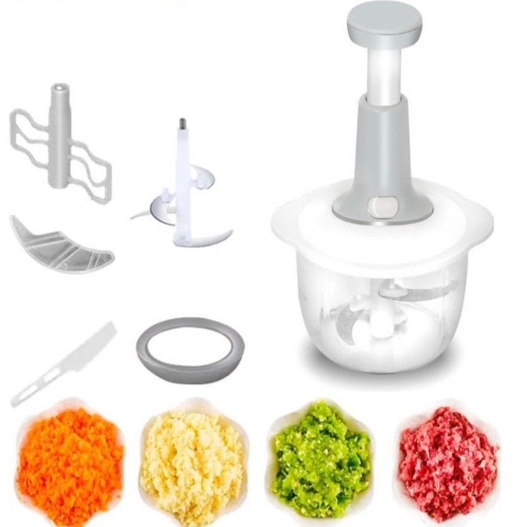 Hand Push Chopper Efficient Food & Vegetable Cutter with Multiple Blade Options